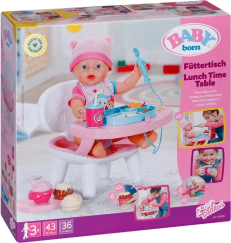 BABY born Hochstuhl mit Geräuschen und Lichtern für Puppen