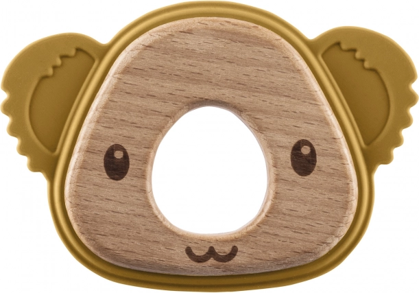 Silikon-Holz-Beißring Koala, Senfgelb