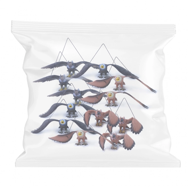 Plastikfiguren Adler und Eule mit Ton
