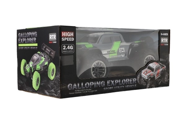 RC Geländewagen Pickup grau-grün mit Fernsteuerung