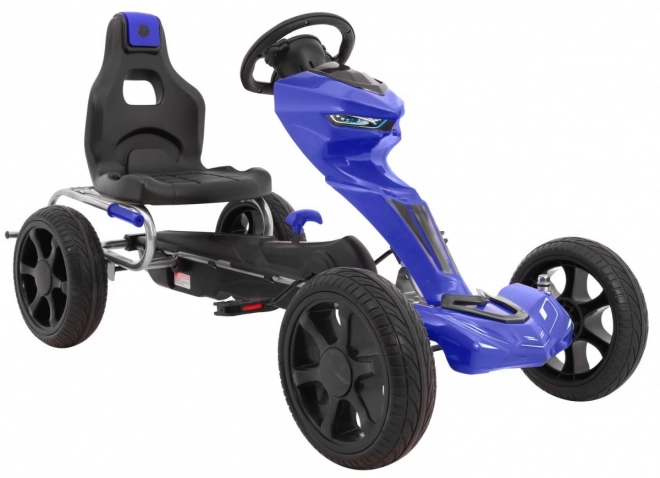 Grand Ride Tretkart für Kinder 3+ Blau + EVA Räder + Verstellbarer Sitz + Handbremse