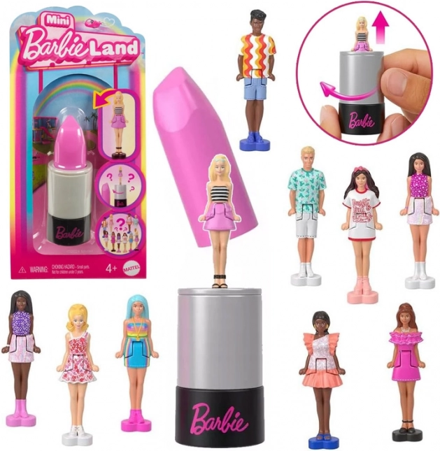 Mattel Mini Barbie Land – Überraschung in Lippenstift: Barbie oder Ken