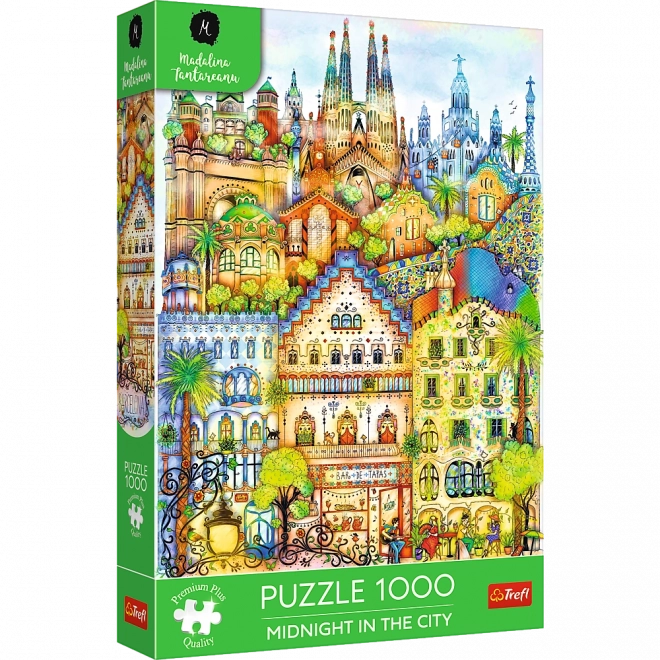 Premium-Puzzle mit 1000 Teilen – Mitternacht in Barcelona