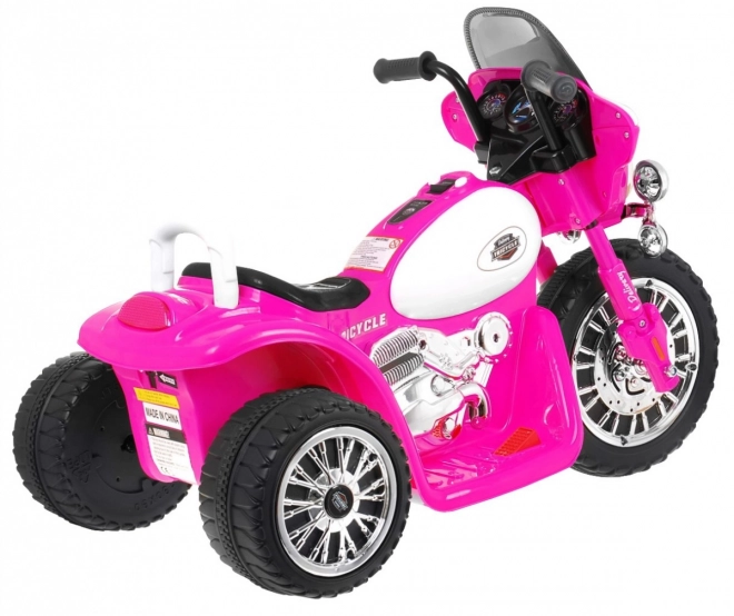 Kinder-Chopper mit Akku in Rosa mit 3 Rädern, Geräuschen und LED-Lichtern