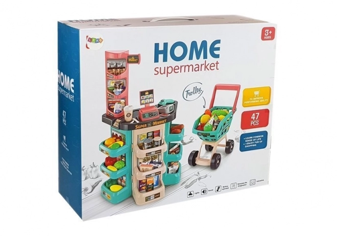 Supermarkt Spielset mit Einkaufswagen, Waage und Scanner