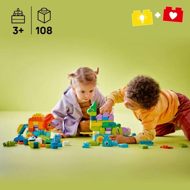 LEGO DUPLO 3 in 1 Baukasten: Dinosaurier auf Rädern