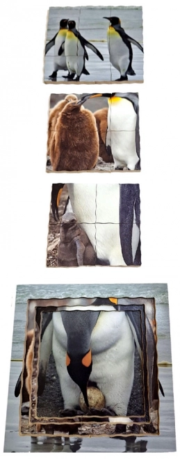 Pinguin Lebenszyklus Schichtpuzzle aus Holz