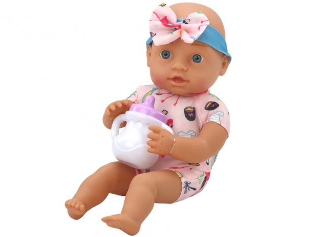 Niedliches Babypuppe Set mit Flamingo-Outfit und Zubehör