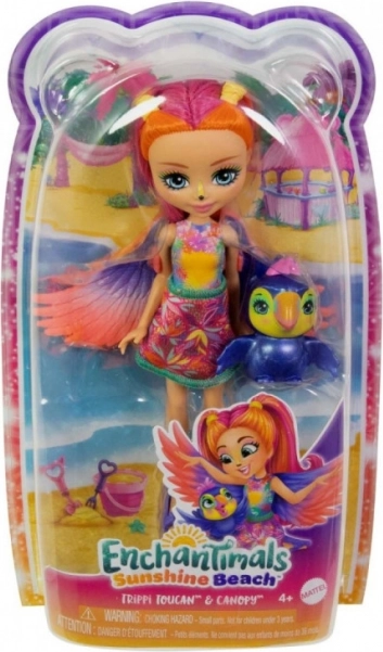 Enchantimals Puppe Fiippi Tukan und Haustier Canopy – Sunshine Beach