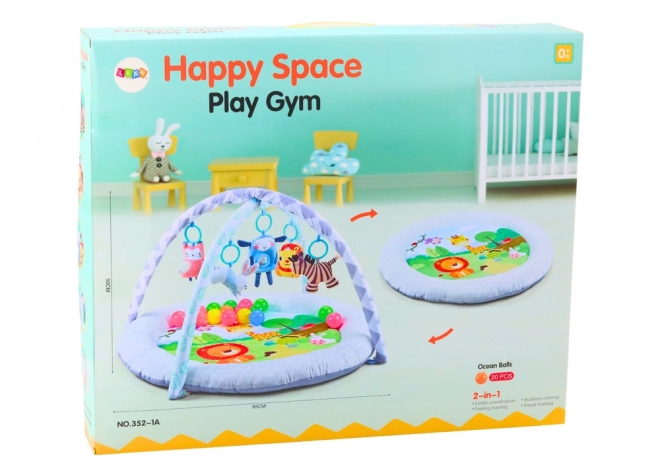 Runde 2-in-1 Spielmatte mit Tiermotiv für Babys