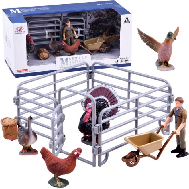 Tierfiguren Bauernhof Spielset mit Huhn und Strauß – A