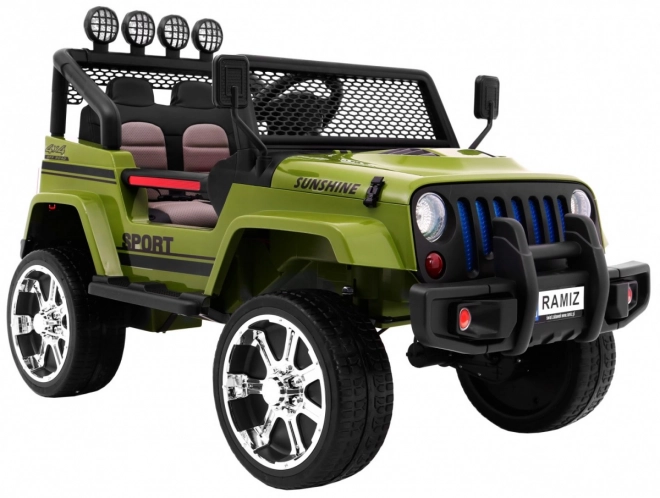 Geländewagen Raptor Drifter Grün + Fernsteuerung + Allradantrieb 4x4 + Stauraum + Langsamer Start + MP3 LED-Leuchte