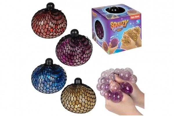 Antistressball mit Glitzer in 4 Farben