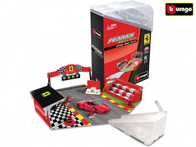 Bburago Ferrari Open and Play Set mit Auto 1:43