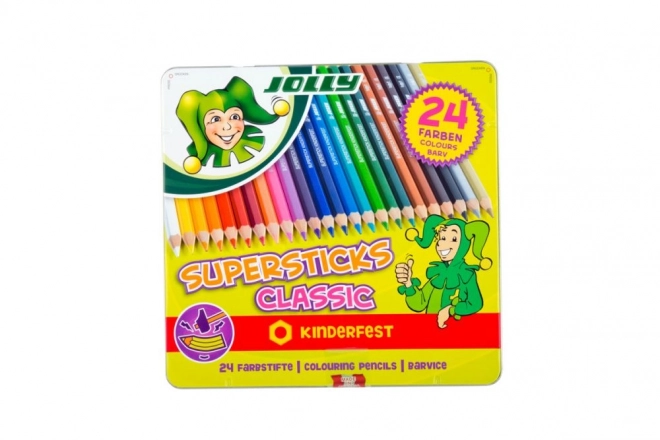 Supersticks Buntstifte im Metallkasten - 24 Farben