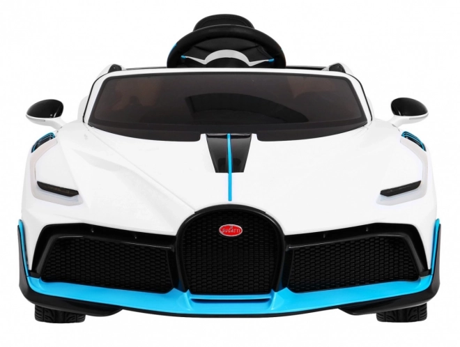 Bugatti Divo Elektrisches Kinderauto weiß + Fernbedienung + EVA + Langsamer Start + LED MP3