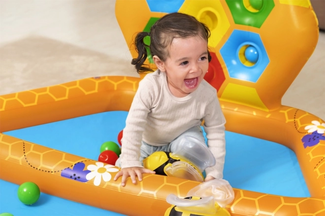 Aufblasbarer Kinderspielpool Bienen mit Sortierspiel und Bällen