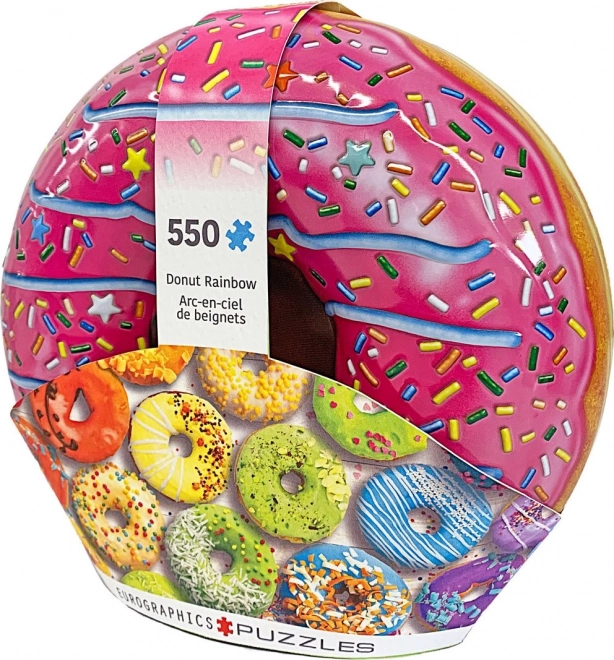 Eurographics Puzzle in Blechdose Donut-Regenbogen