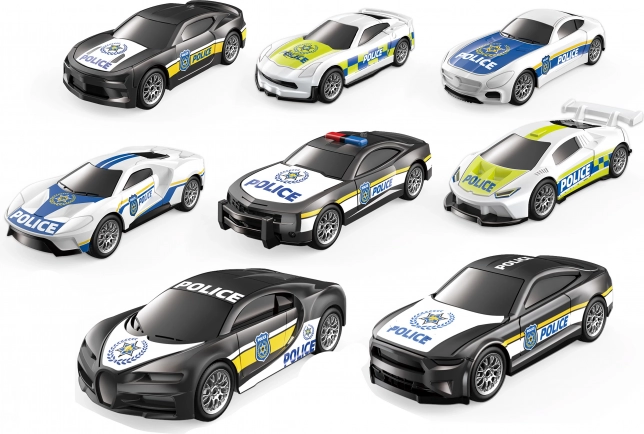 Rückzugs-Polizeiauto-Set, 4 Stück