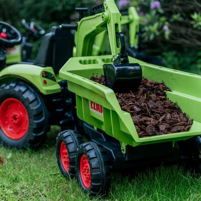 Pedaltraktor Claas Atiom 430 grün mit Vorder- und Rückschaufel