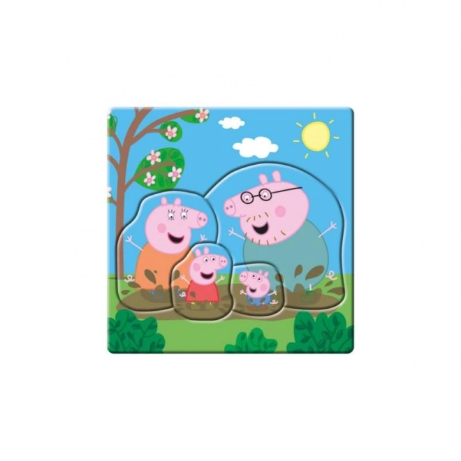 Baby-Puzzle Peppa Wutz und Familie 3 in 1