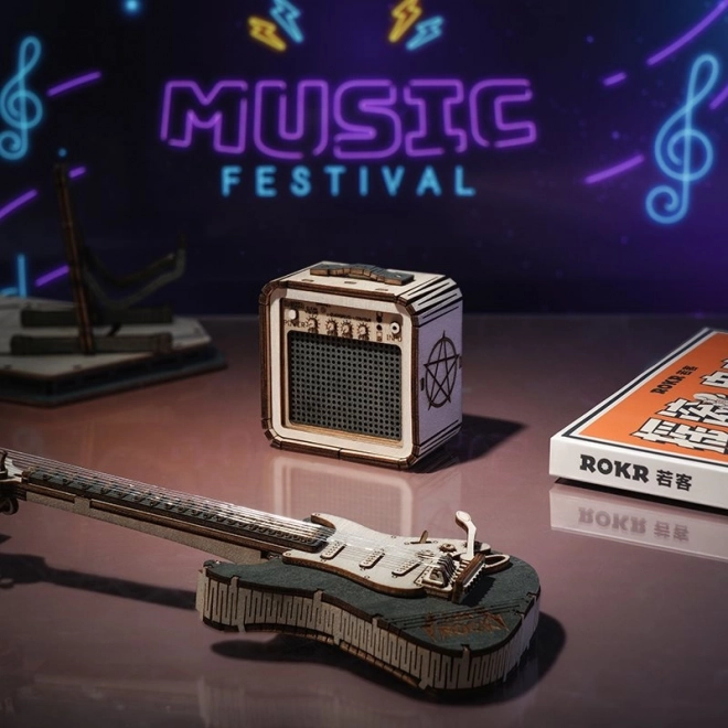 RoboTime 3D Holzpuzzle Elektrische Gitarre