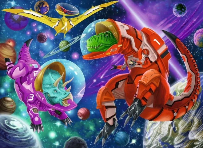 RAVENSBURGER Puzzle Dinosaurier im Weltraum XXL 200 Teile