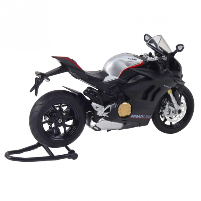 Schwarzes V4 Sportmotorrad aus Metall