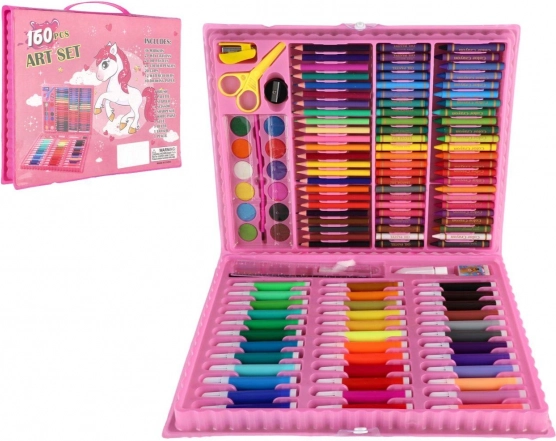 Kreatives Einhorn-Malset im Kunststoffkoffer, 160-tlg.