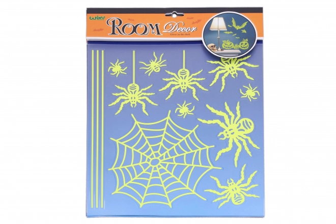 Leuchtende Wandsticker Halloween Spinnen