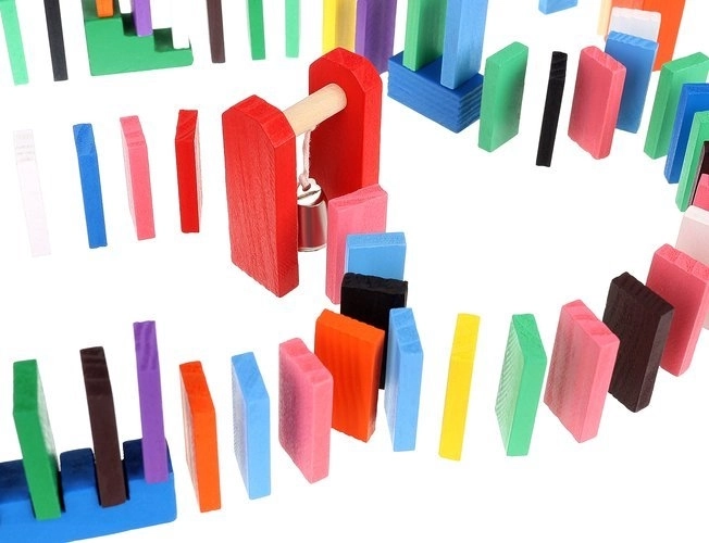 Buntstift-Holzdomino-Set für Kinder