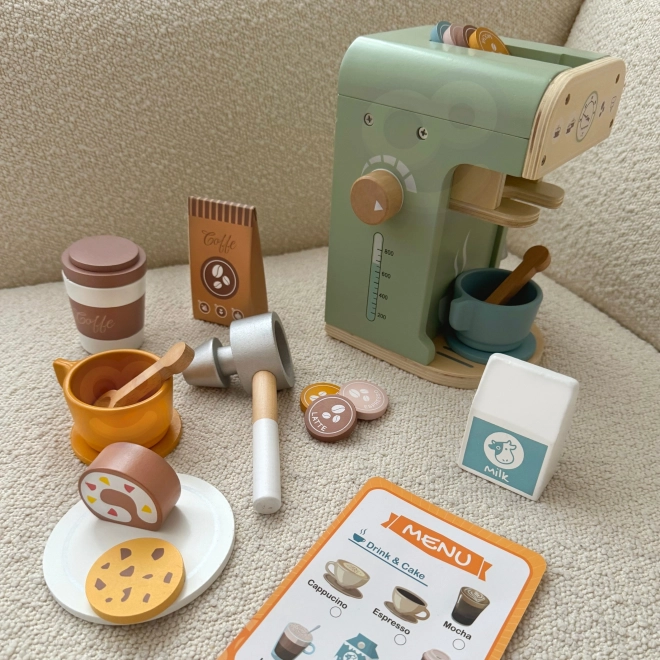 Woopie Green Holzspielküche Barista-Set für Kinder