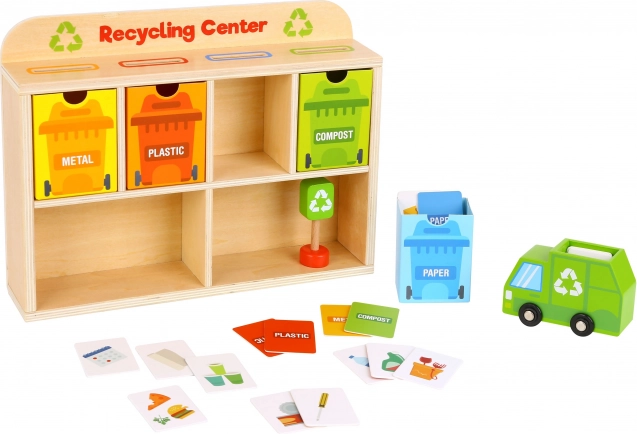 Tooky Toy Holz Recyclingzentrum Bildungsanlage
