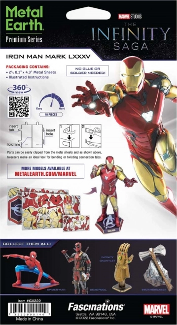 Metal Earth 3D Modell Marvel: Iron Man Mark LXXXV