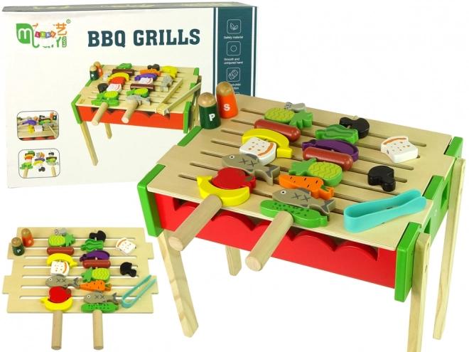 Holzspielzeug Grillset für Kinder mit Zubehör