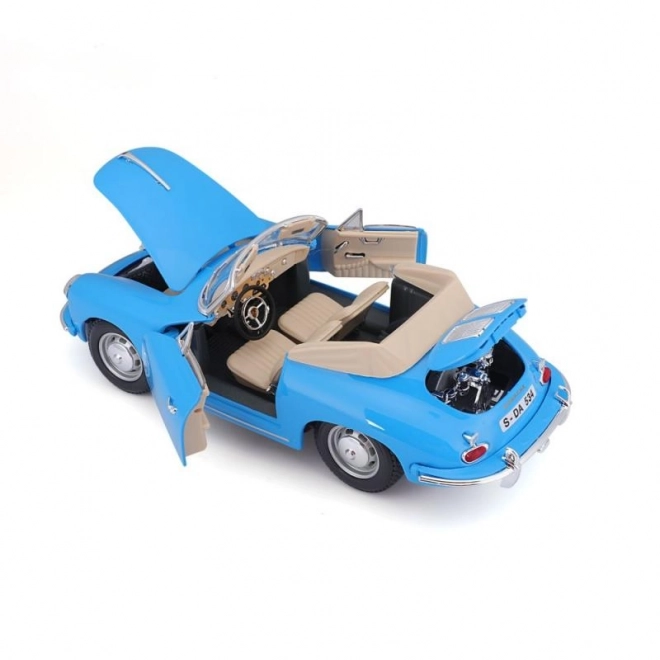 Porsche 356B Cabriolet Modellauto Blau