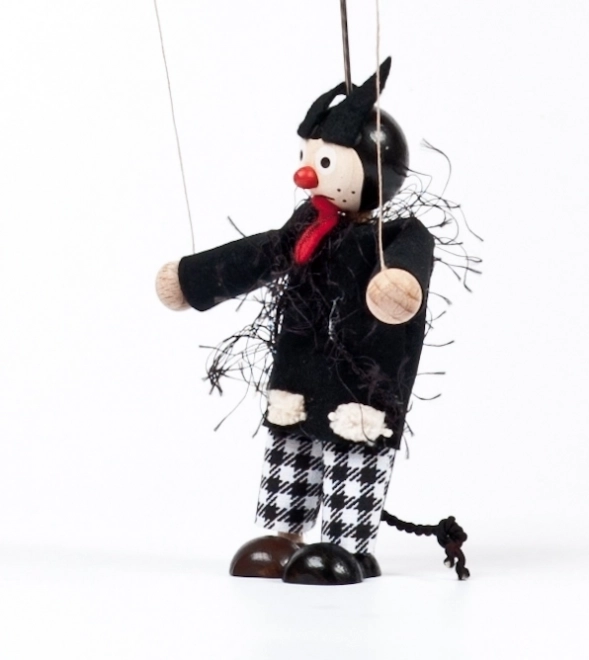 Hölzerne Marionette Teufel Bruno