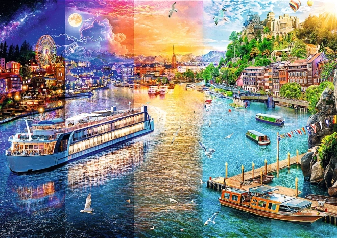 Puzzle 1000 Teile Flusskreuzfahrt