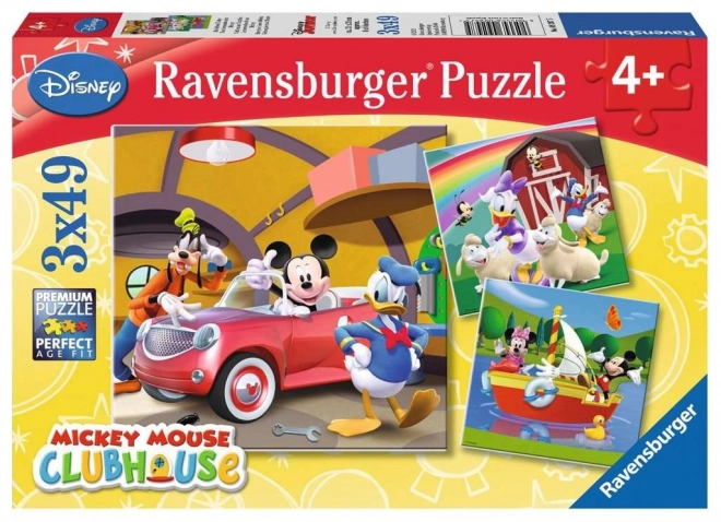 Puzzle RAVENSBURGER Micky Maus Wunderhaus 3×49 Teile