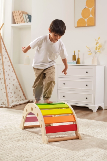 Viga Holz-Schaukelbrücke Montessori Regenbogen