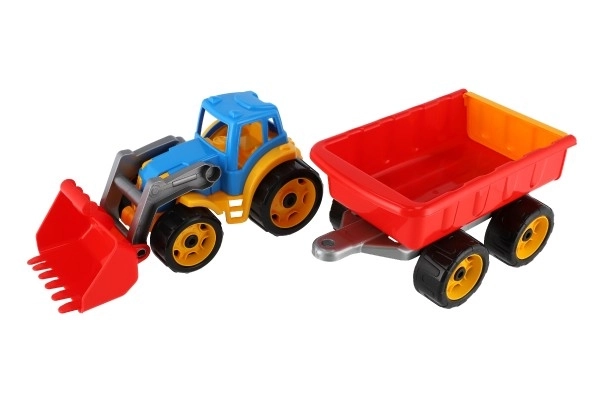 Bunter Traktor mit Anhänger und Schaufel für Kinder