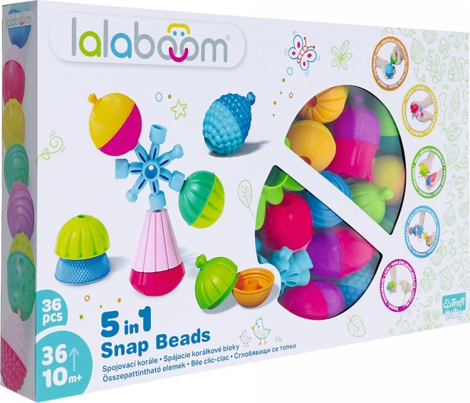 Lalaboom Baukasten 5-in-1 Verbindungsperlen großes Set 36 Teile