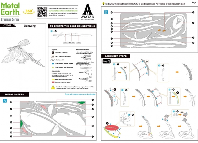 Metal Earth 3D Puzzle Premium-Serie: Avatar Skimwing