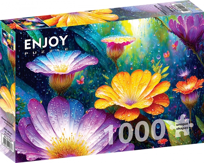 Puzzle Blumen im Regen 1000 Teile