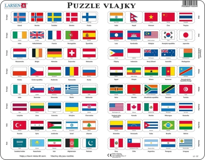 Larsen Puzzle Fahnen 80 Teile