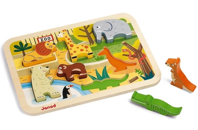 Janod Holzpuzzle Zoo Tiere