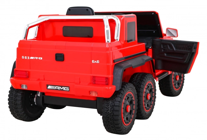 Mercedes G63 AMG Auto mit Batterie, Rot + Fernsteuerung + 6 EVA-Räder + Sanfter Start + MP3 LED