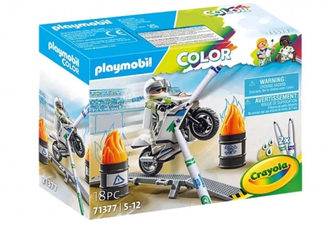 Farbenfrohes Playmobil-Motorrad