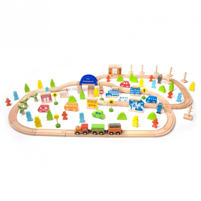 Holzeisenbahn Spielset 110 Teile