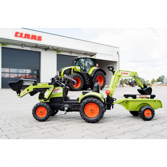 Schlepper Claas Arion mit Lader, Bagger und Anhänger